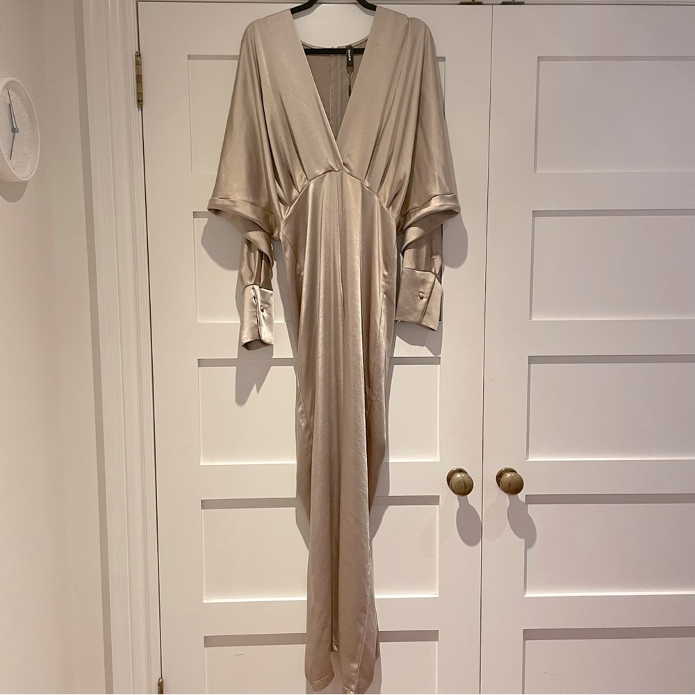 Venti6 silk jumpsuit in champagne colour